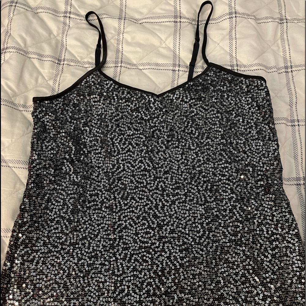 Express black sequin camisole